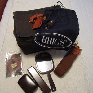 New & Unused BRICS Brown/Olive Cosmetic Over Night Case with EVERYTHING!